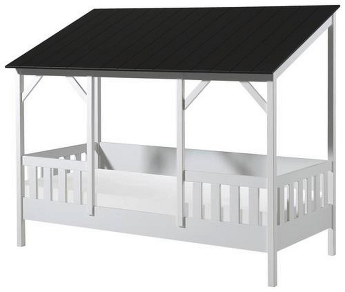 Dětská postel HOUSEBED - bílá/černá, Moderní (90/200cm) - MID.YOU