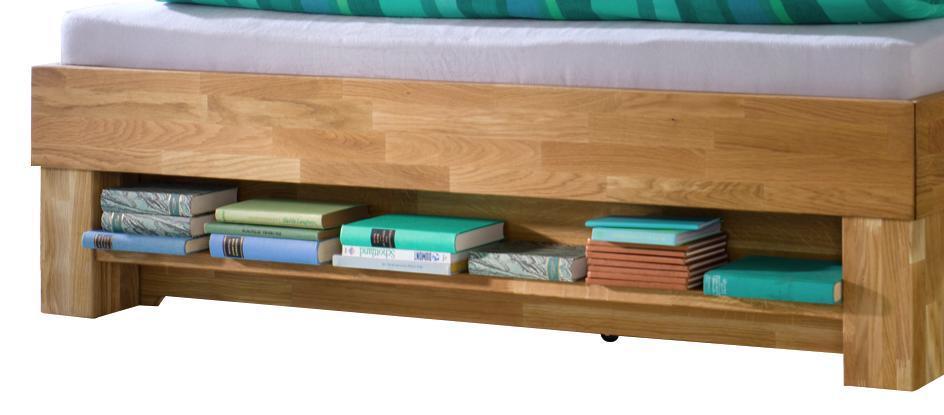 Bettregal Julia 123 cm Eiche Massiv - Eichefarben/Naturfarben, Design, Holz (123/22/10cm)