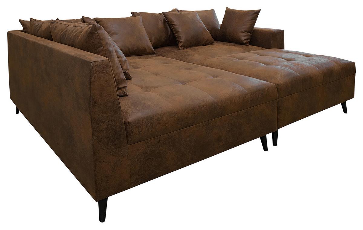 Ecksofa Pruno, Braun S: 174x247 Cm - Schwarz/Braun, Design, Textil (174/247cm) - MID.YOU