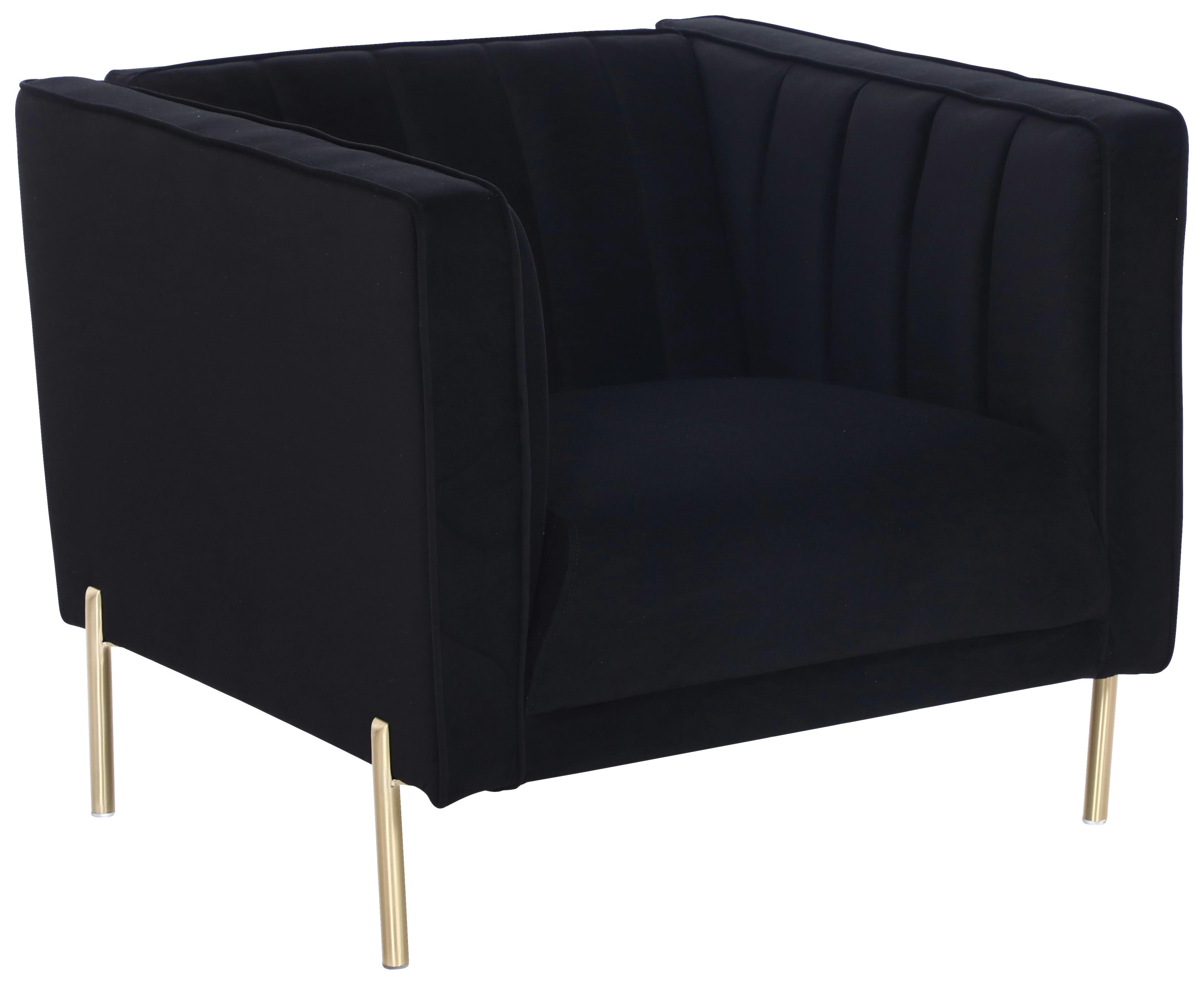 Sessel Sono - Goldfarben/Schwarz, Design, Textil (101/75/85cm) - Livetastic