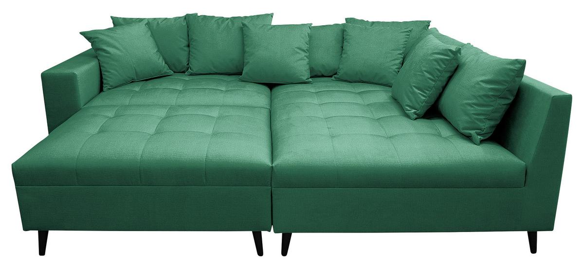 Ecksofa Pruno, Grün S: 247x174 Cm - Schwarz/Grün, Design, Textil (247/174cm) - MID.YOU