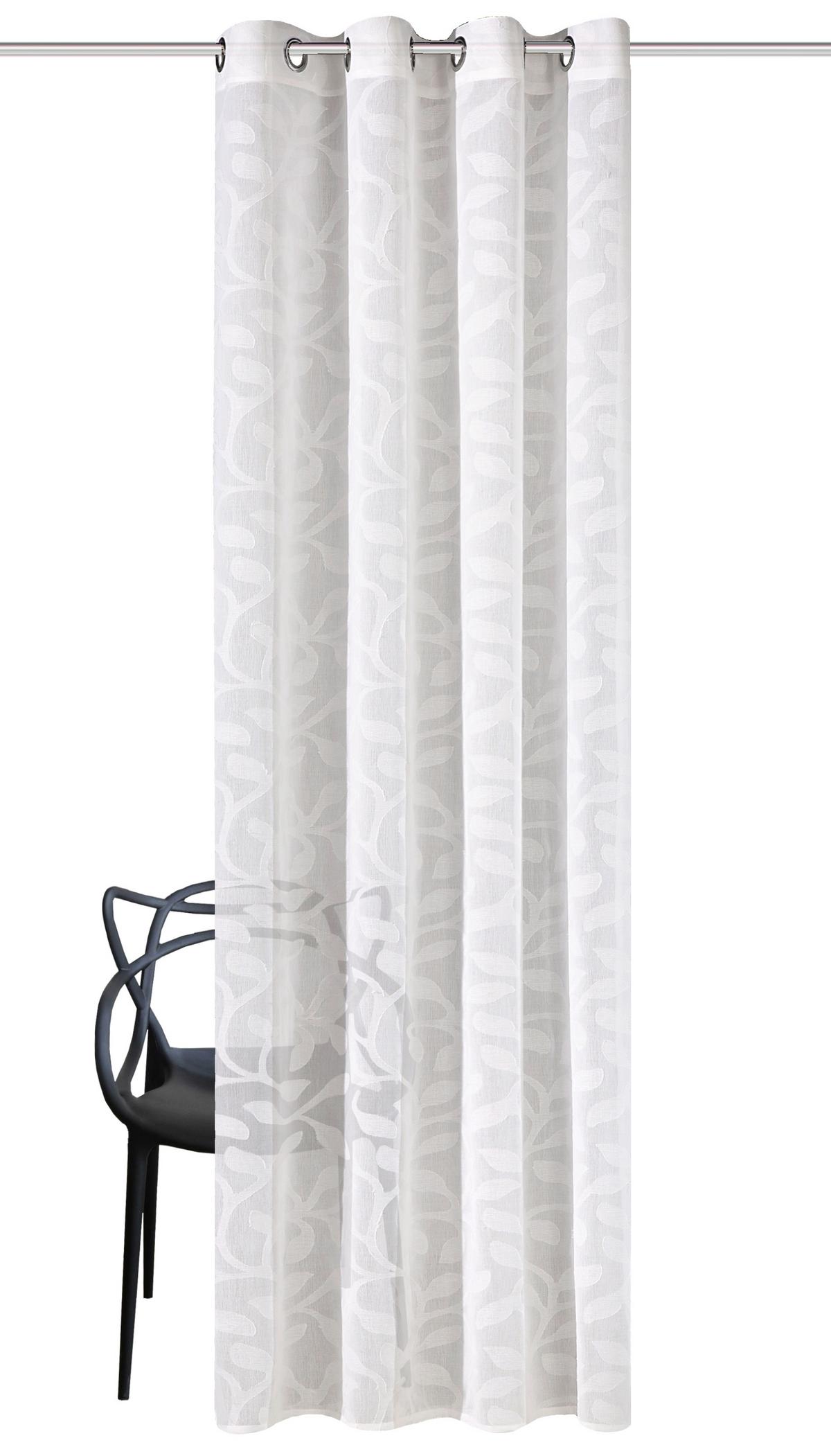 Ösenvorhang Pixel - Weiß, Basics, Textil (140/245cm)