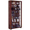 Vitrine Lumo Maxi Nussbaumfarben - Transparent/Nussbaumfarben, Design, Glas/Holzwerkstoff (59/113/18cm) - MID.YOU