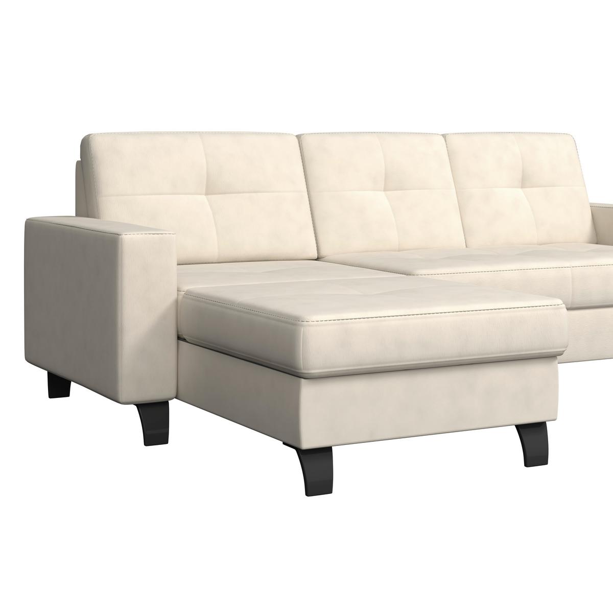 Ecksofa Varese naturfarben, B: 164 cm - Beige/Schwarz, KONVENTIONELL, Textil (164/239cm) - James Wood