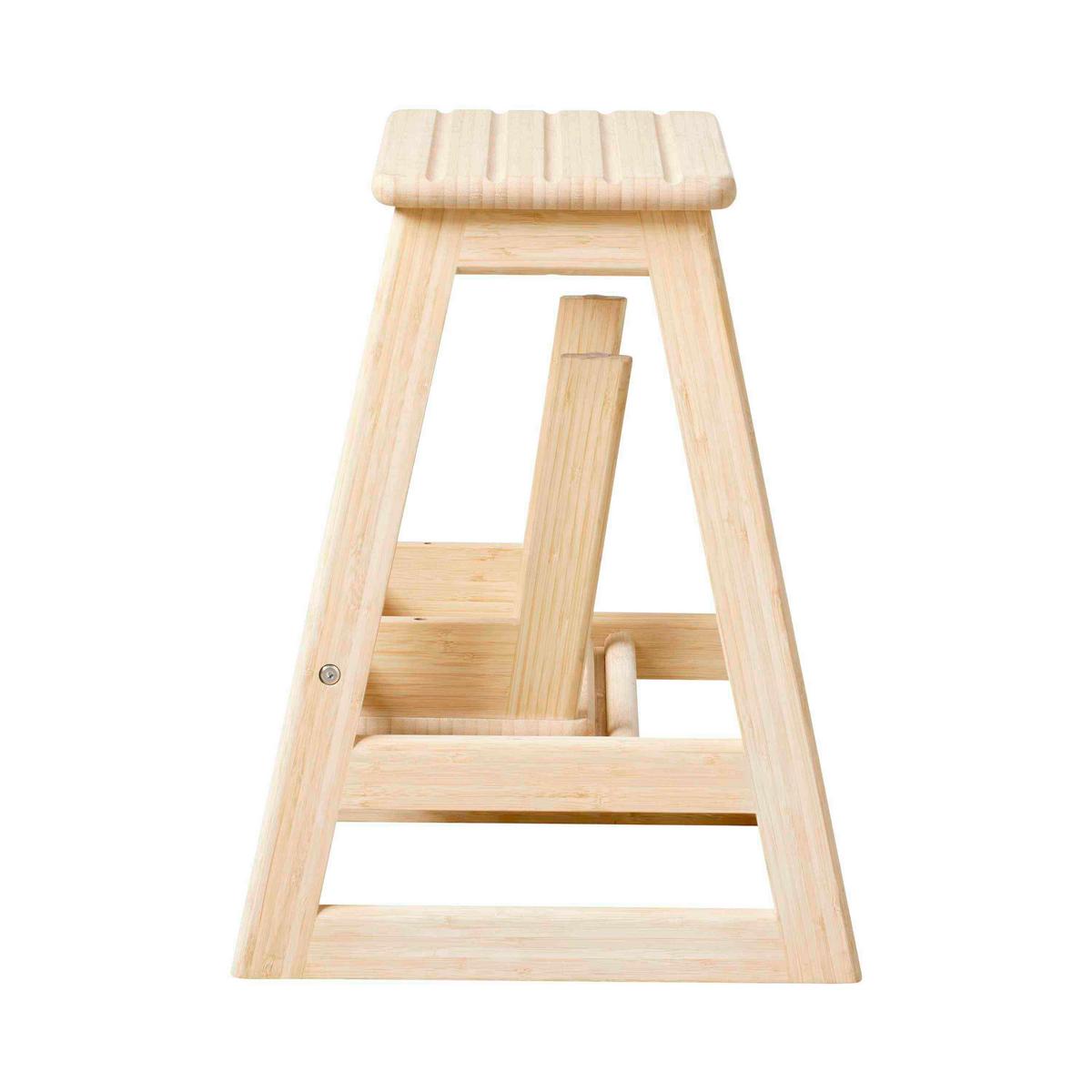 Tritthocker Skala, hellbraun 45,5x49x39 cm - Hellbraun, Natur, Holz (45,5/49/39cm) - Gardenson