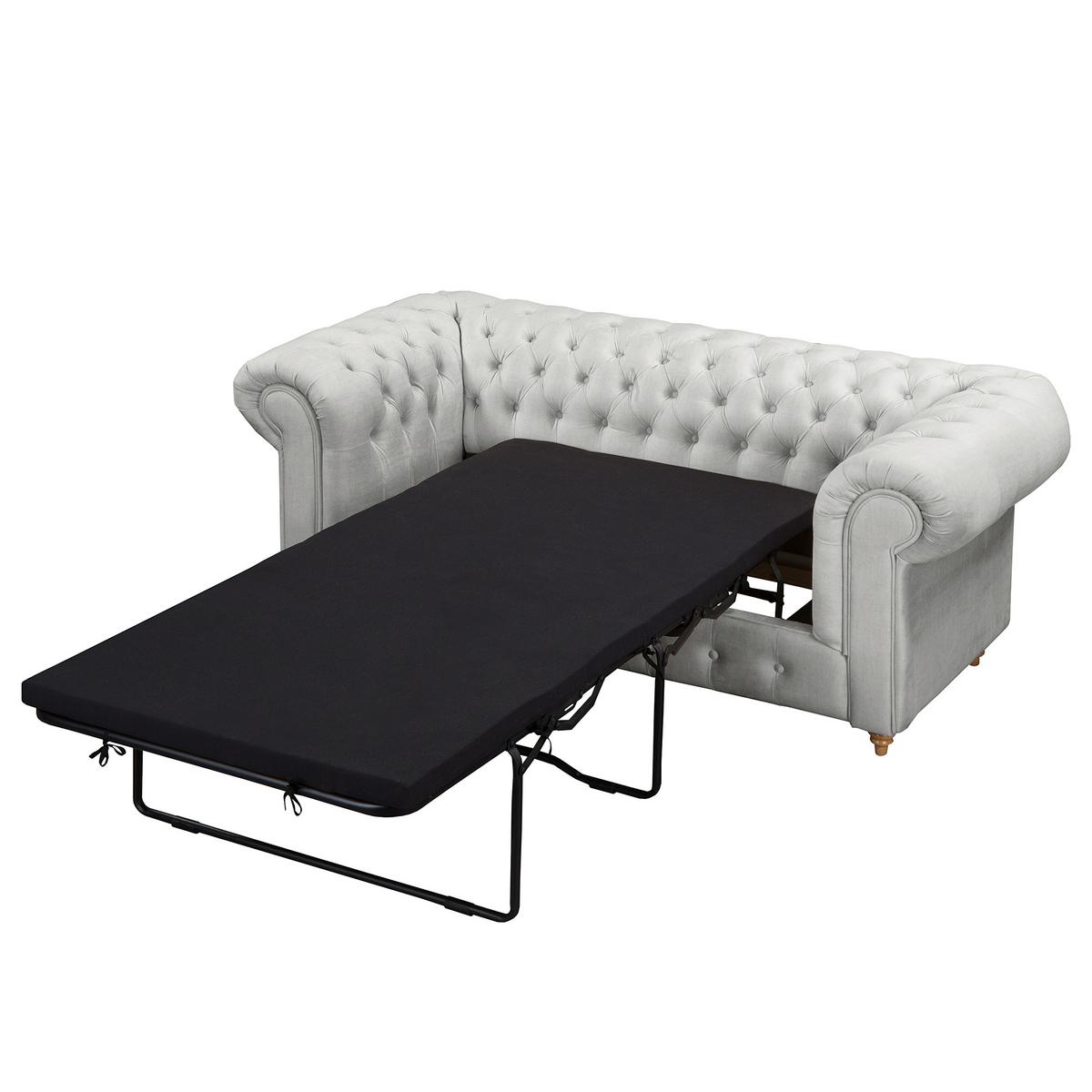 Schlafsofa Laura Hellgrau, B: 190cm - Hellgrau/Braun, Design, Textil (190/74/91cm) - P & B