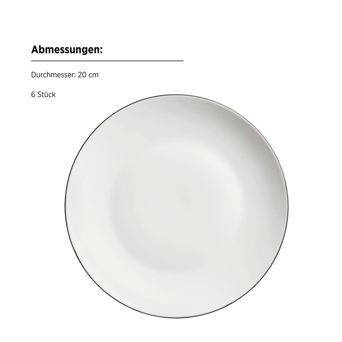 Kaffeeservice Felise Porzellan 6 Personen Geschirr Set - Schwarz/Weiß, Trend, Keramik - Mäser