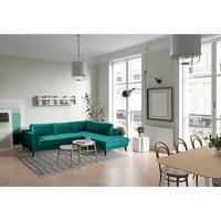 Eckschlafsofa Lumber Jack Petrol S: 264x203 Cm - Wengefarben/Petrol, MODERN, Textil (264/203cm) - Trendmanufaktur