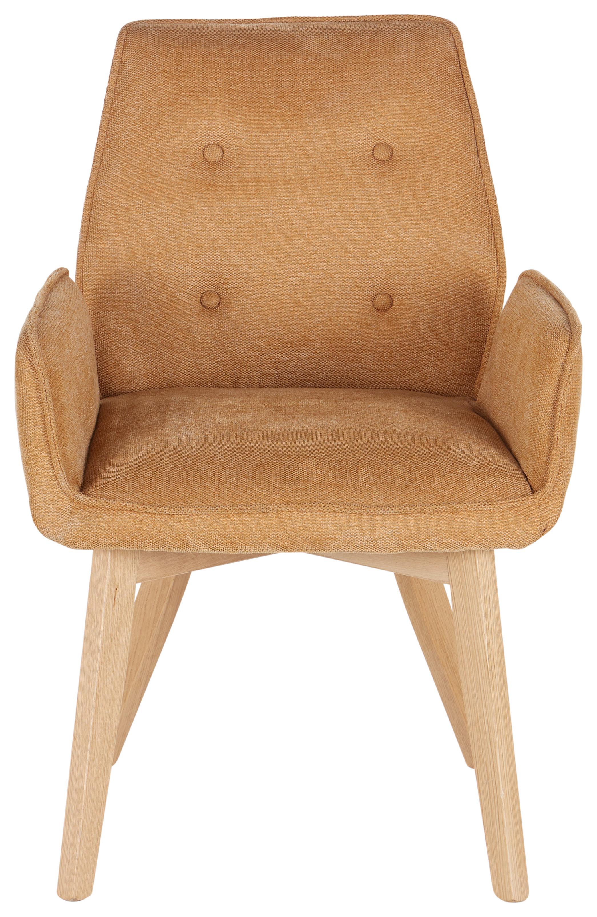 Armlehnstuhl Betty Eichefarben Gepolstert - Currygelb/Eichefarben, KONVENTIONELL, Holz (60/90/67cm)