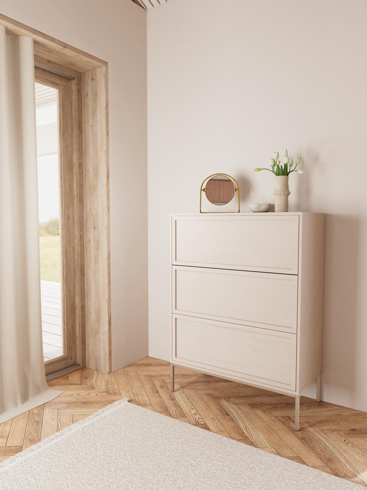 KOMODA PALMDALE - šedá, Design, kov/kompozitní dřevo (80/110/40cm) - MID.YOU
