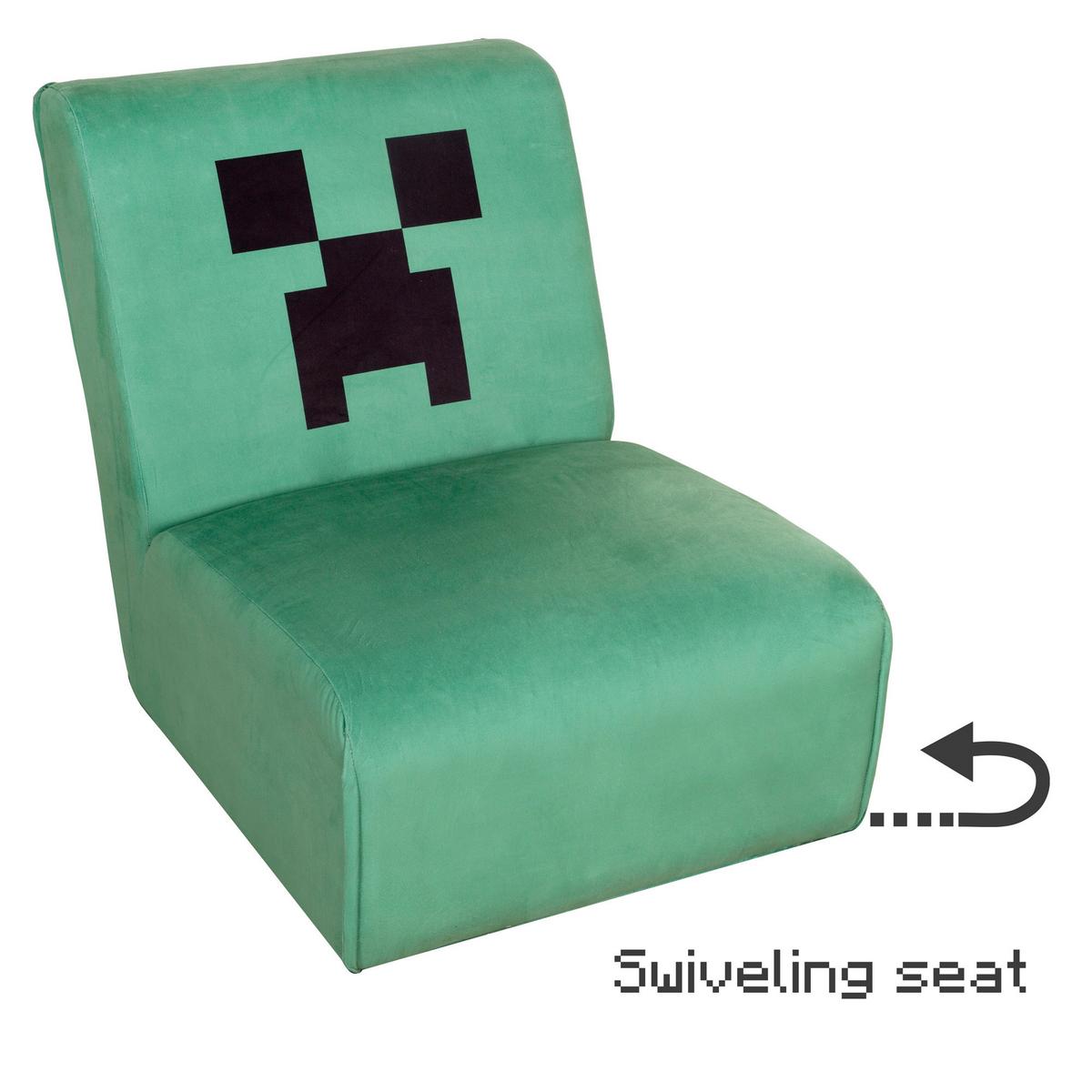 Polstersessel Minecraft Stoffbezug Samt Grün - Grün, MODERN, Textil (66/80/94cm) - Minecraft