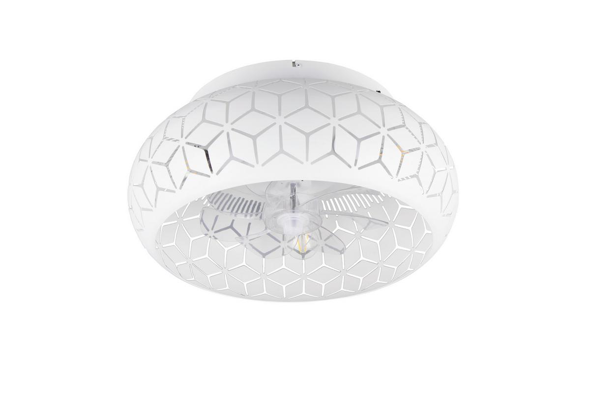 Deckenventilator Bidar Weiß Transparent D:50cm - Transparent/Weiß, LIFESTYLE, Kunststoff/Metall (50/22cm)