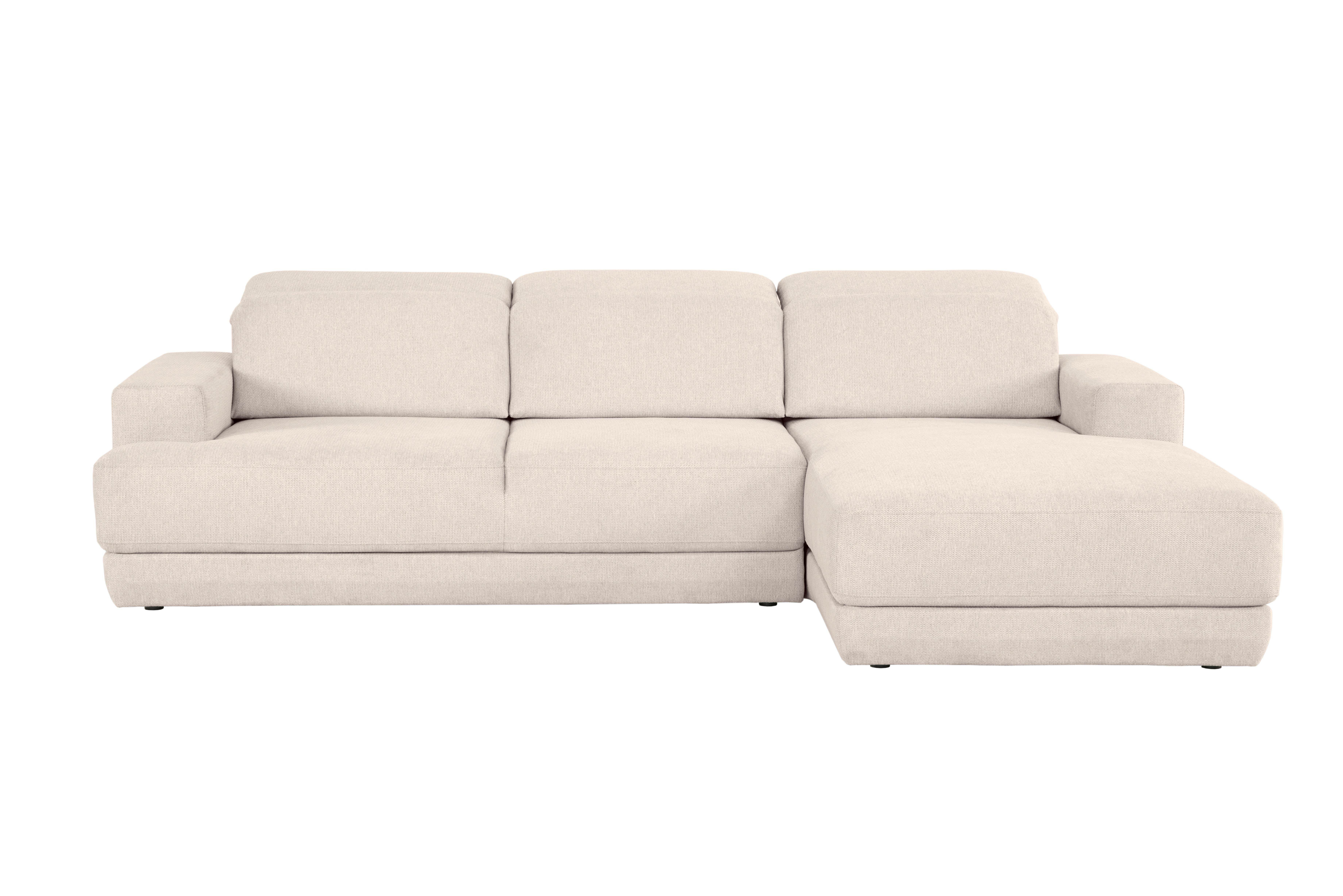 Ecksofa Frans Beige S: 204 cm - Beige/Schwarz, Design, Textil (204/293cm) - MID.YOU