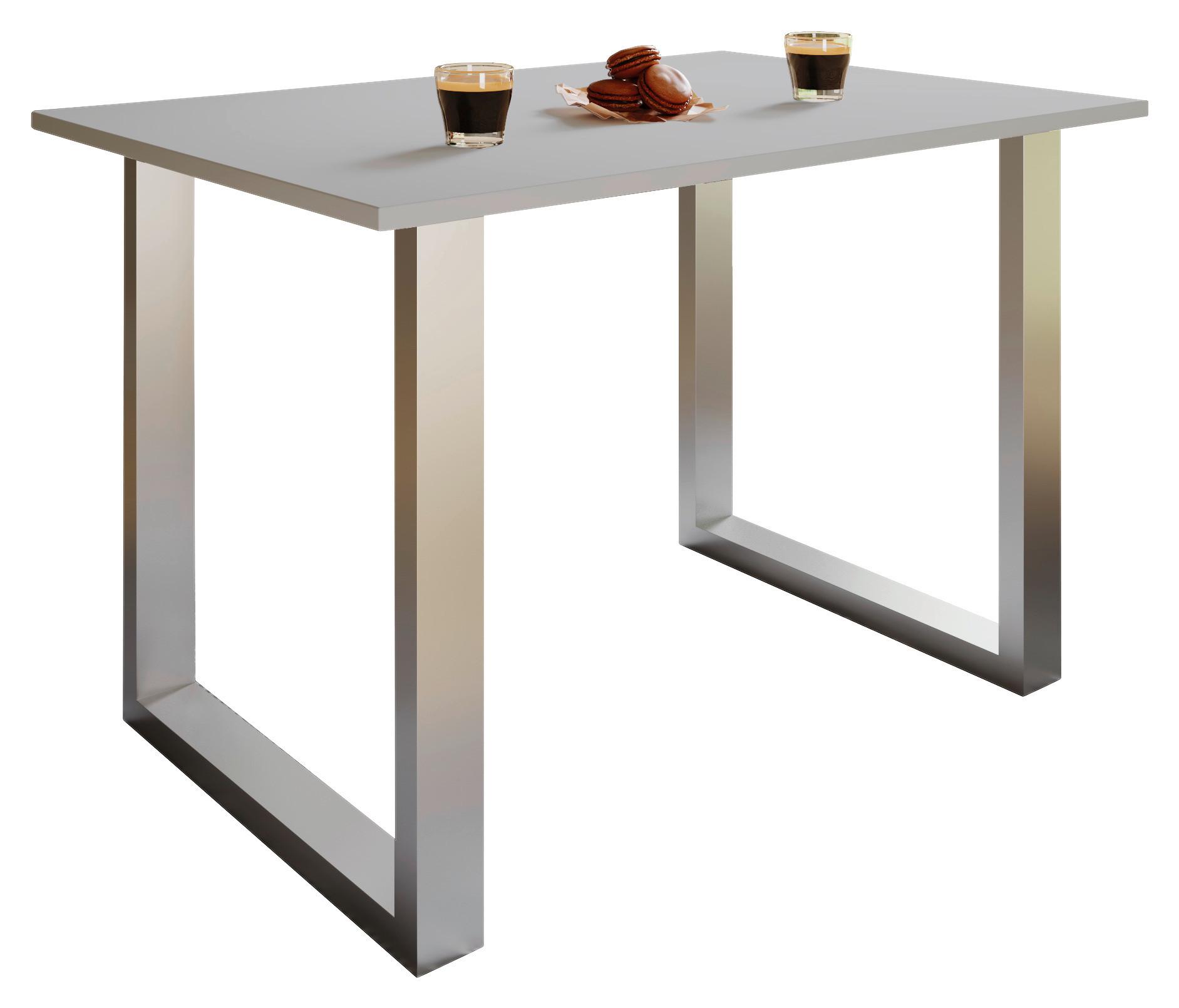 Esstisch Xona Anthrazit/Silberfarben - Anthrazit/Silberfarben, Design, Holzwerkstoff/Metall (80/50/76cm) - MID.YOU
