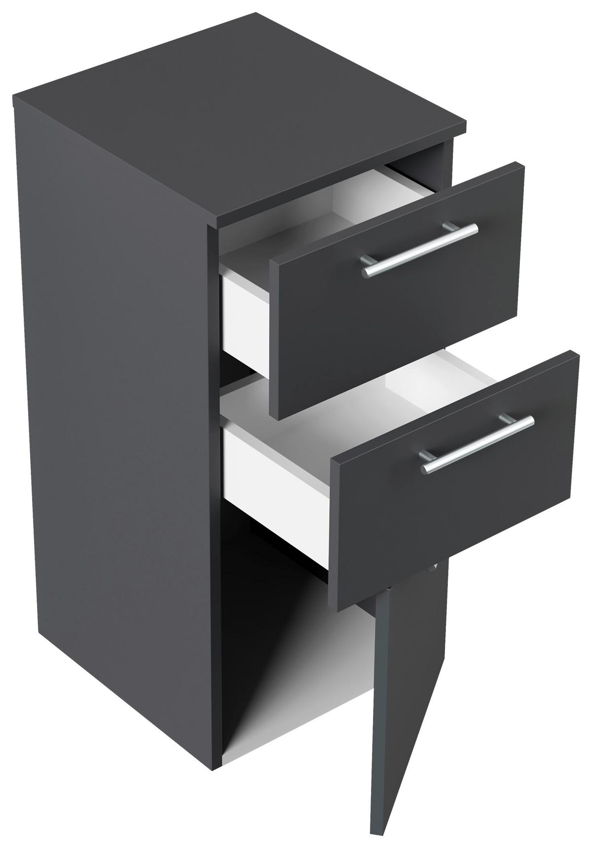 MIDISCHRANK Graphitfarben B: 35,2cm - Graphitfarben, Basics, Holzwerkstoff (35,2/75/36,8cm) - MID.YOU