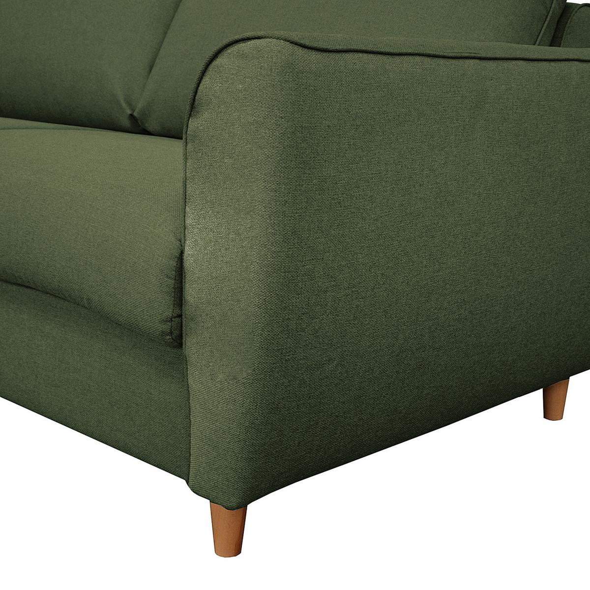 Schlafsofa Winter Dunkelgrün B: 195 cm - Dunkelgrün/Buchefarben, Design, Textil (195/90/102cm) - Livetastic