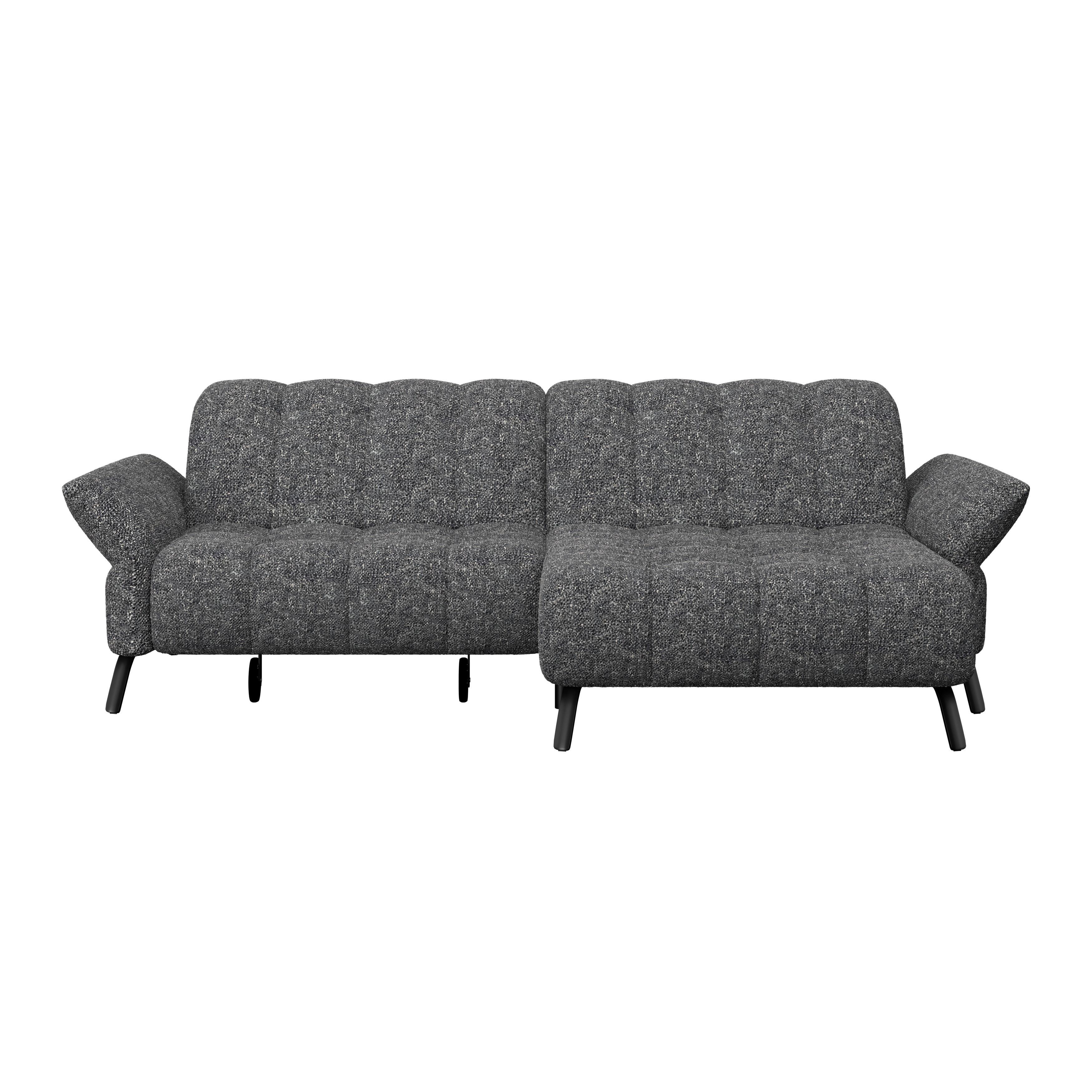Ecksofa Coast Grau, 244x173cm - Schwarz/Grau, KONVENTIONELL, Holzwerkstoff/Textil (244/173cm)