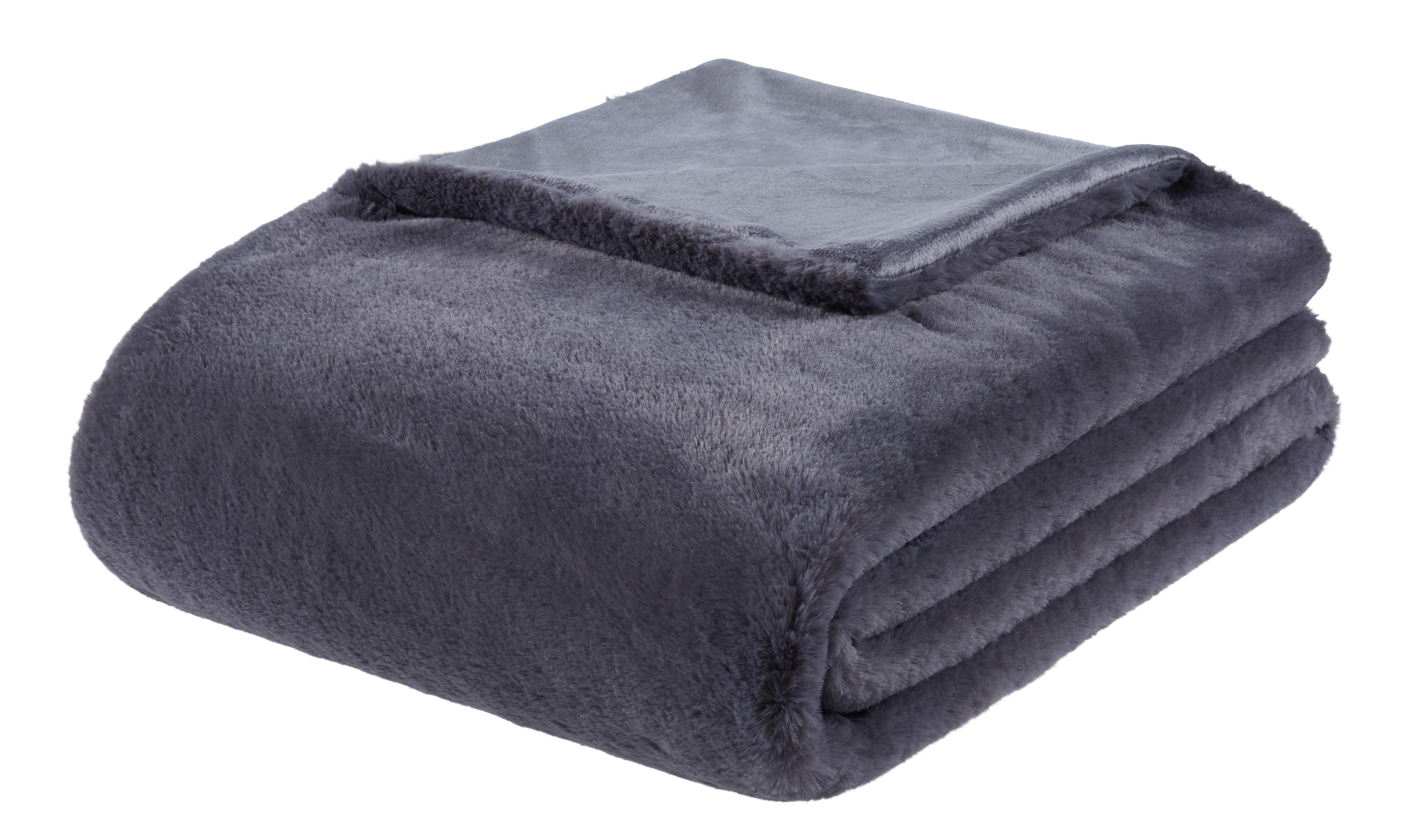 Kožušinová Deka Liz 150x200cm - antracitová, Moderný, textil (150/200cm) - Premium Living
