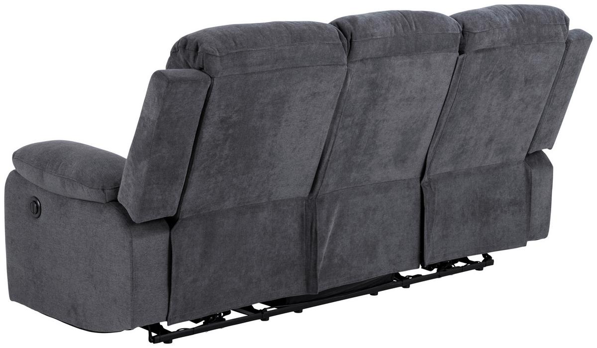 3-sitzer-sofa Mora Mit Relaxfunktion Dunkelgrau - Dunkelgrau/Schwarz, KONVENTIONELL, Textil (196,5/98/95cm) - MID.YOU