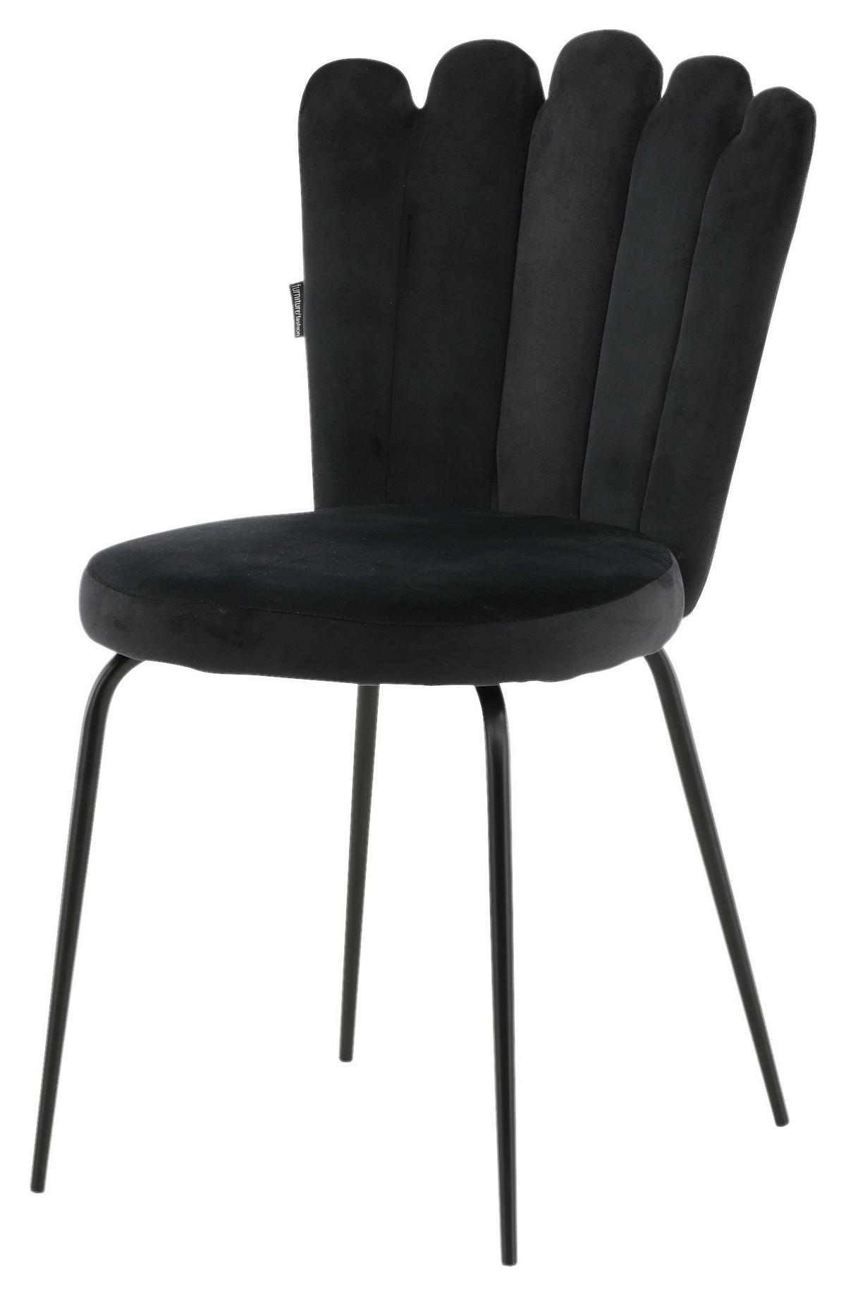 Stuhl-Set Limhamn - Schwarz, Design, Textil/Metall (44,5/82,5/54cm) - Livetastic