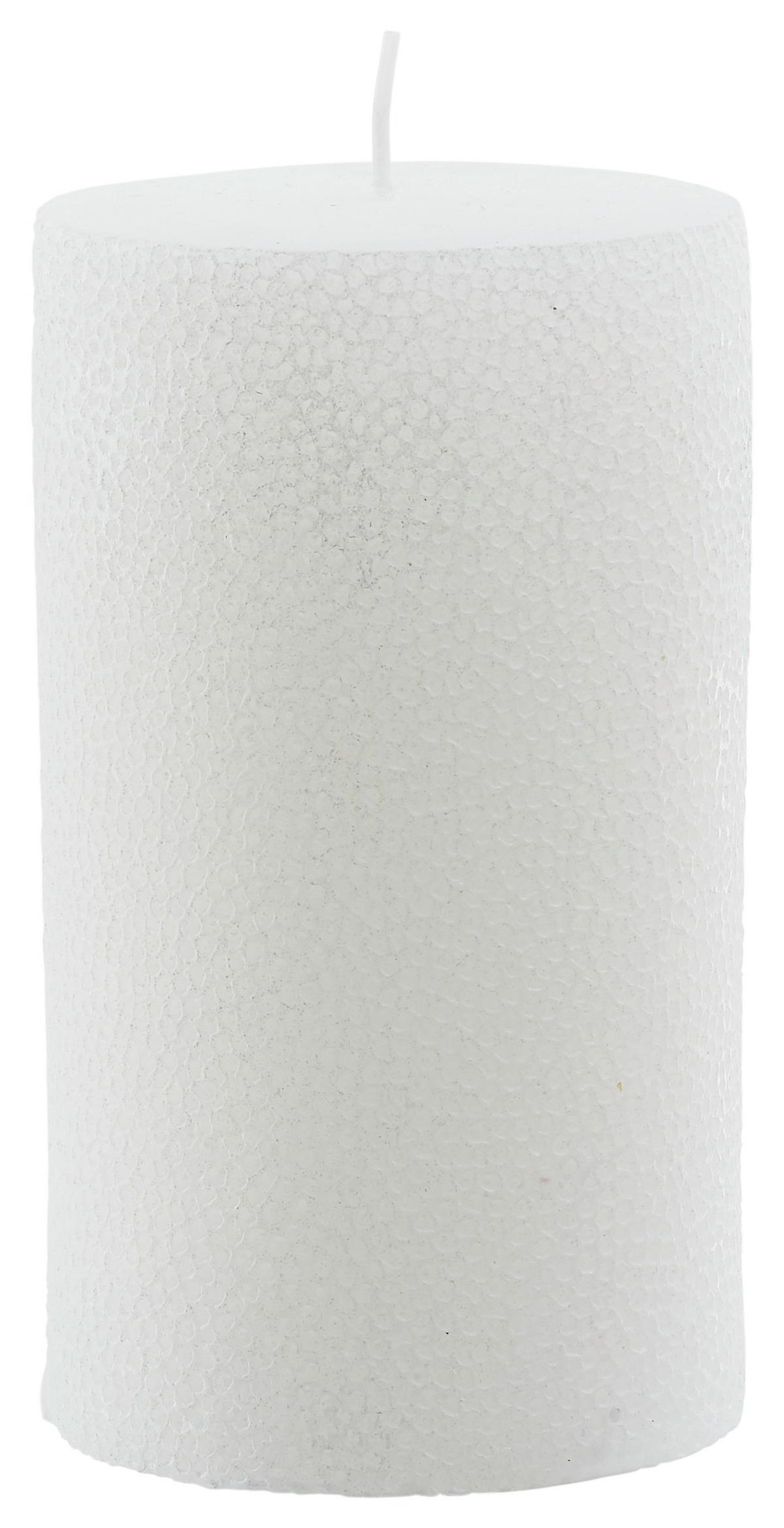 VÁLCOVÁ SVÍČKA DOTS - bílá/starorůžová (8/14cm) - Premium Living