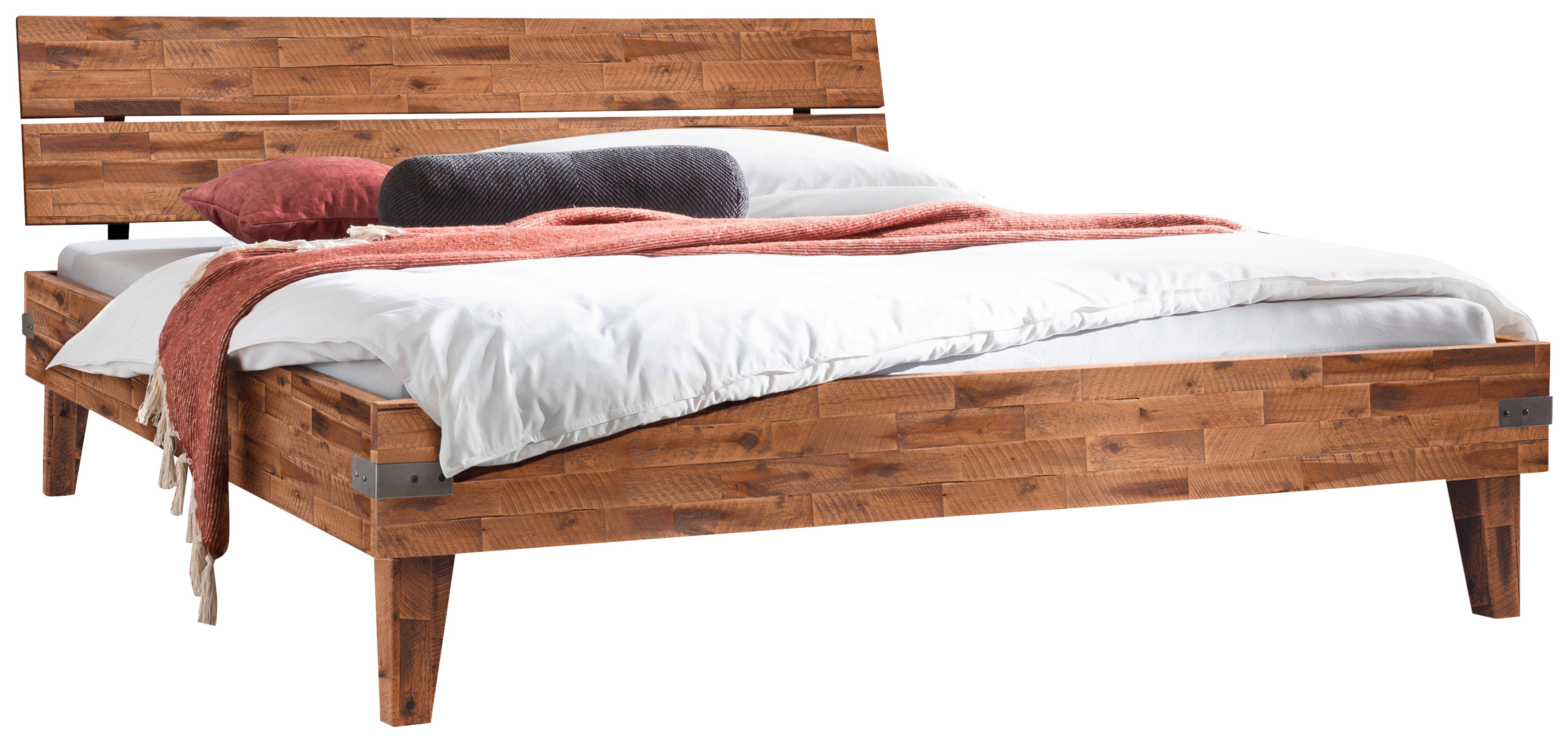 Bett Aloa, Braun 90x200 Cm - Braun/Akaziefarben, MODERN, Holz (90/200cm) - Hasena