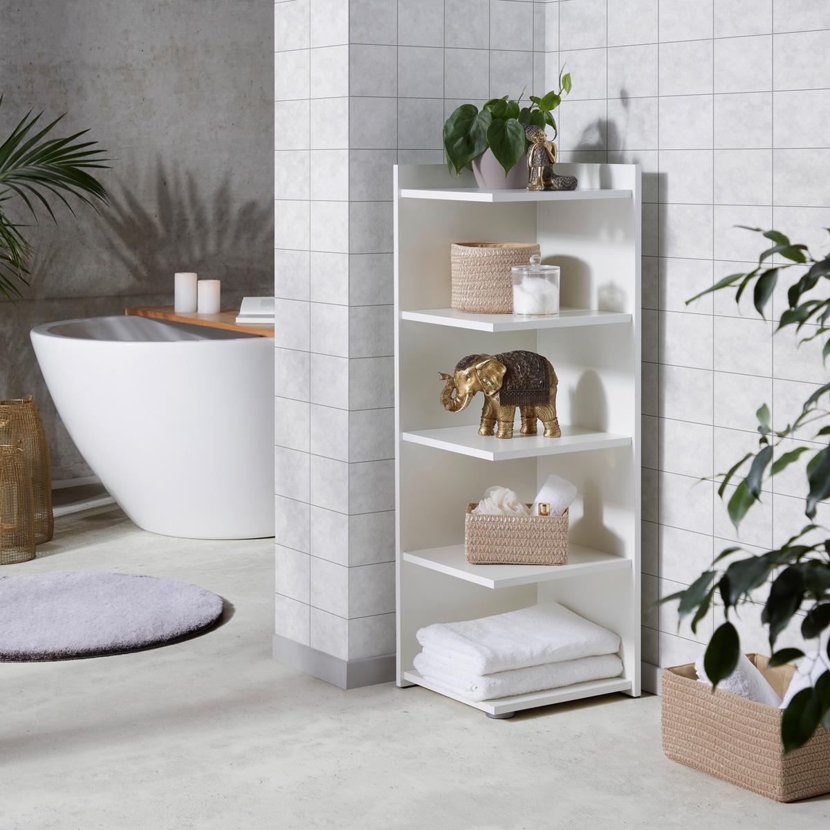 Eckregal Mx 184 Weiss - Weiß, MODERN, Holzwerkstoff (37/110,5/35cm)