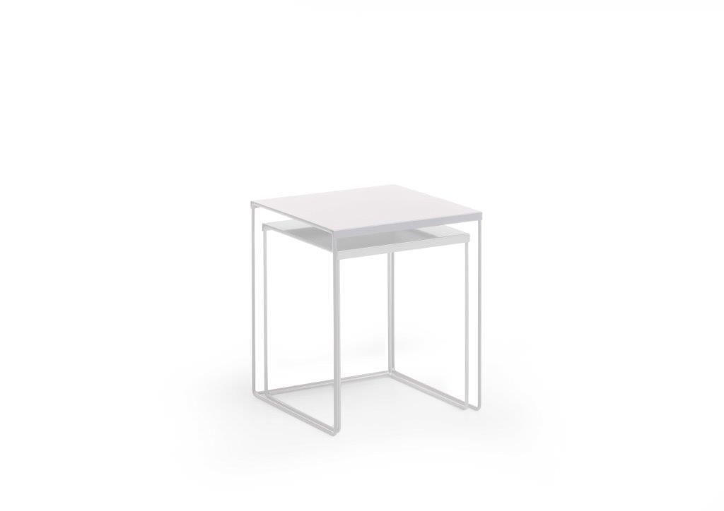 Satztisch 2er-Set, Weiß - Weiß, LIFESTYLE, Metall (38/45/38cm) - MID.YOU