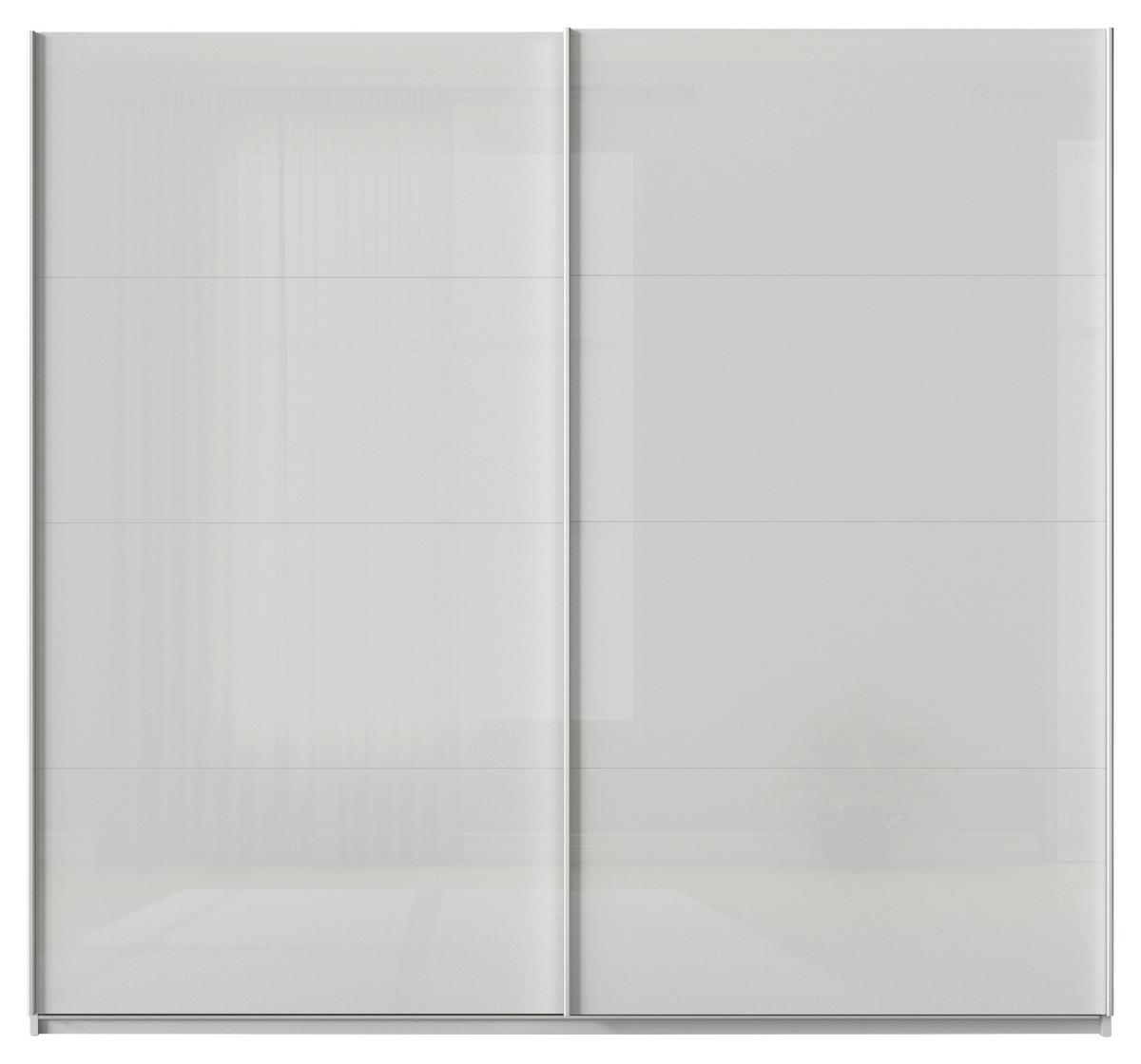 Tolóajtós Szekrény Feldkirch 225/210 Cm - világosszürke/magasfényű szürke, Modern, faalapú anyag/Üveg (225/210/62cm)
