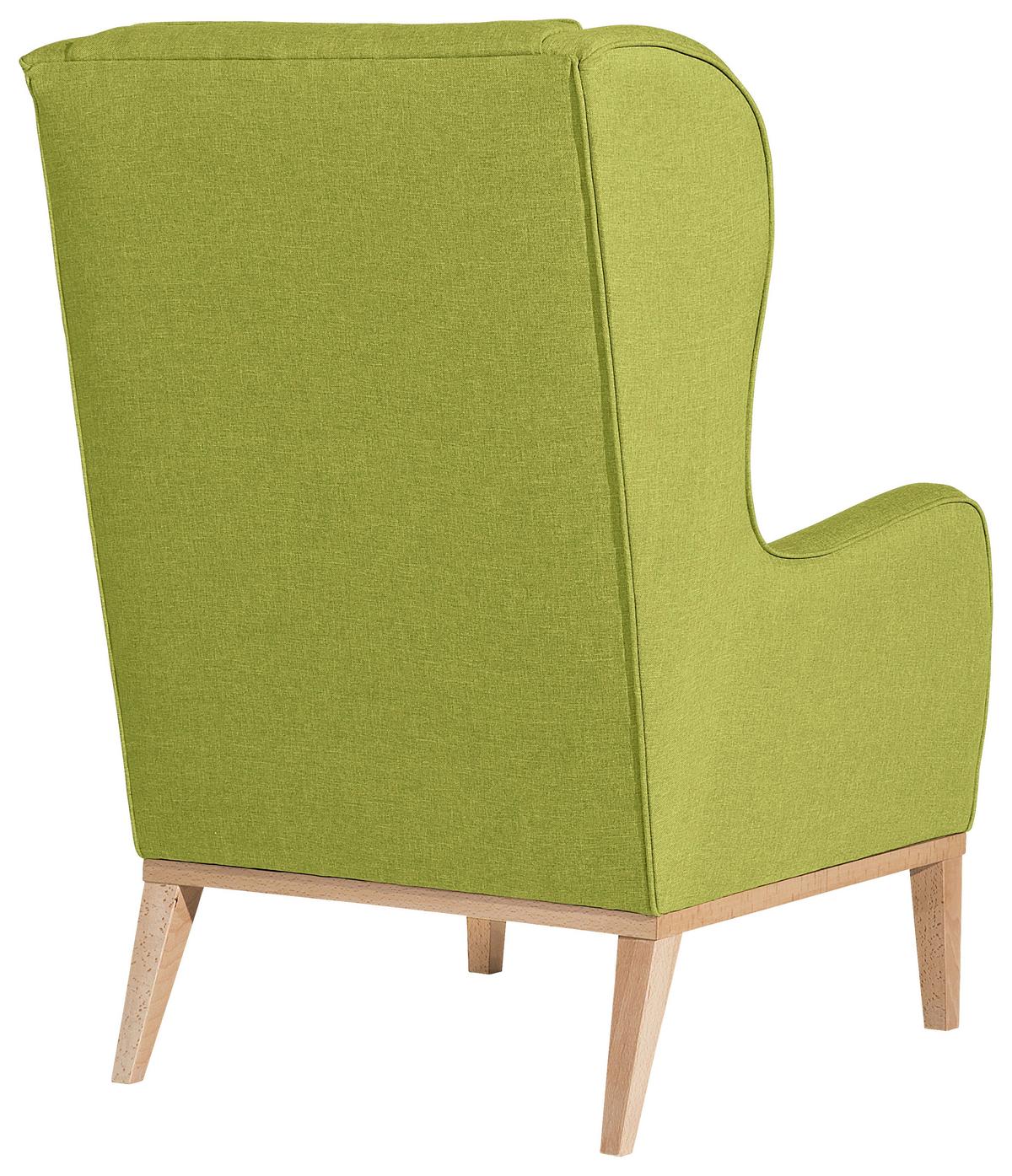 Ohrensessel Angelo - Naturfarben/Hellgrün, KONVENTIONELL, Textil (66/104/78cm) - Max Winzer