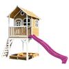 Spielhaus Sarah Braun/lila/weiß B: 370 Cm - Lila/Braun, KONVENTIONELL, Holz/Kunststoff (370/291/191cm) - Ambia Garden