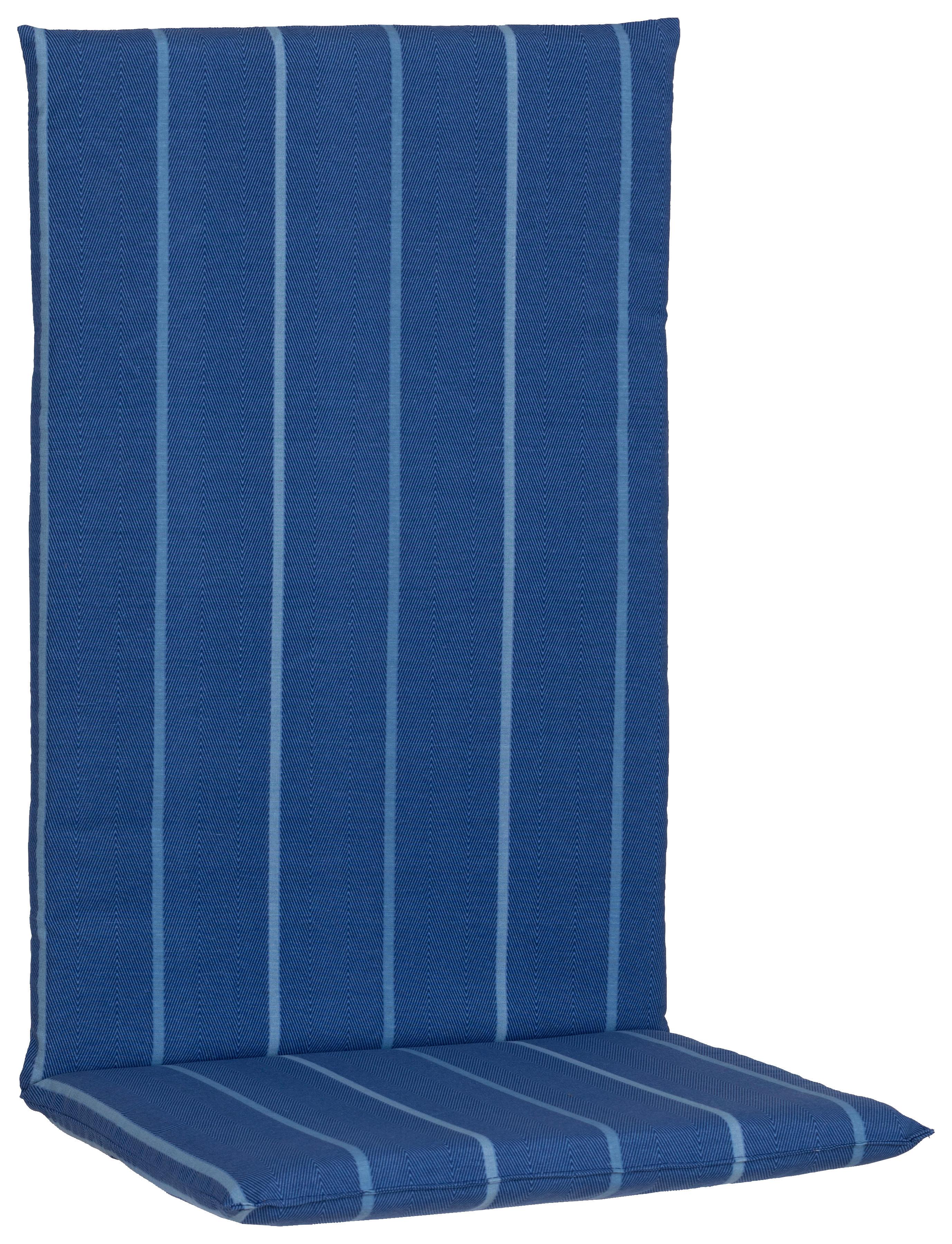 Sesselauflage Hochlehner Blau/Weiß - Blau, Basics, Textil (46/117/4cm)