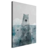 Leinwandbild Polar Bear Weiß Hellblau B: 80 cm - Weiß/Hellblau, Basics, Holz/Textil (80/120/1.2cm) - artgeist
