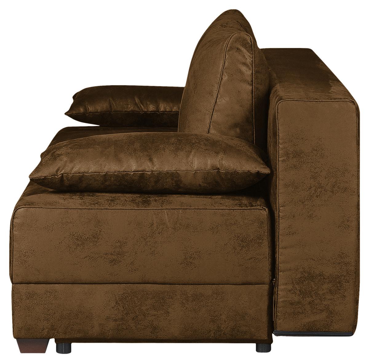 Schlafsofa Dingo, Braun B: 202 cm - Dunkelbraun/Braun, Design, Textil (202/85/110cm) - MID.YOU