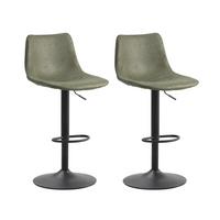 BARHOCKER-SET Glenn Grün B: 45cm - Schwarz/Grün, Basics, Textil/Metall (45/90/52cm) - MID.YOU