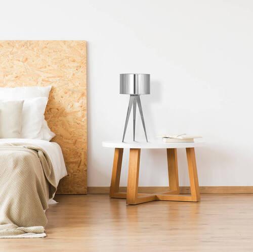Tischlampe Tripod Chromfarben Mit Kippschalter - Chromfarben, Basics, Kunststoff/Metall (28/61,5cm) - Näve
