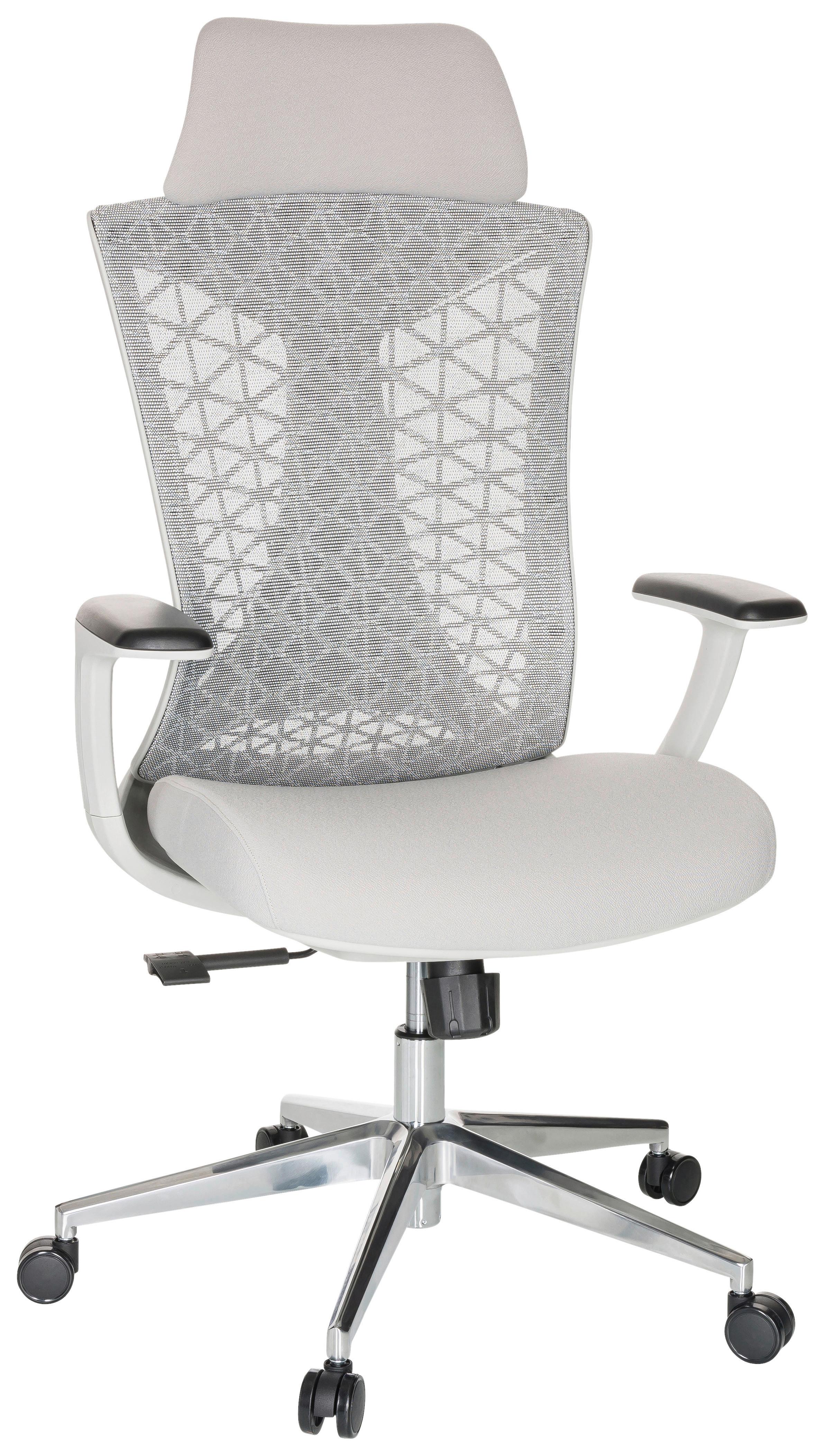Drehstuhl Faleo w mit Wippfunktion Hellgrau - Silberfarben/Hellgrau, Basics, Kunststoff/Textil (67/115/69cm) - MID.YOU
