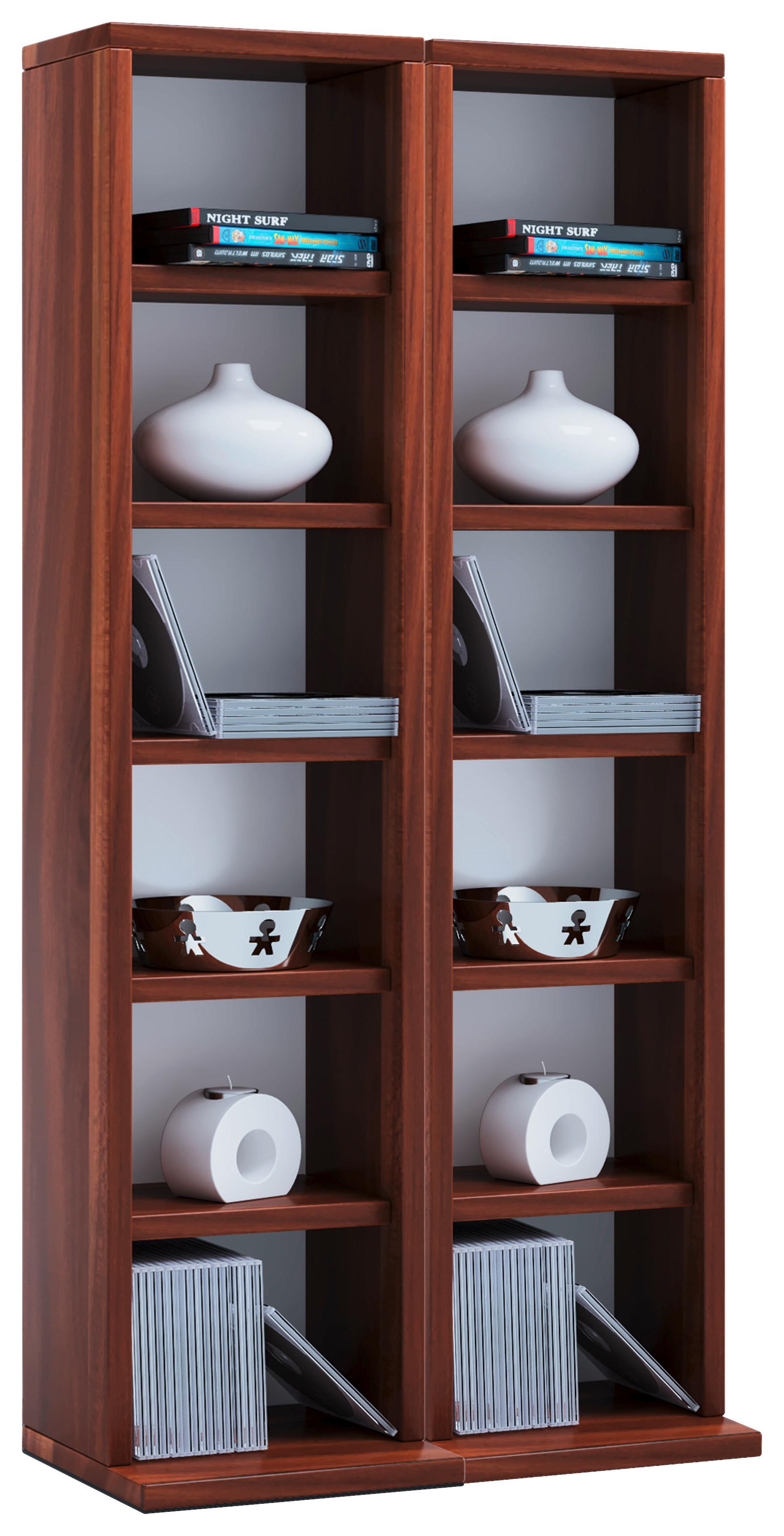 CD Regál Milano š: 42 cm orech - farba orecha, Konventionell, kompozitné drevo (42/92/20cm) - MID.YOU