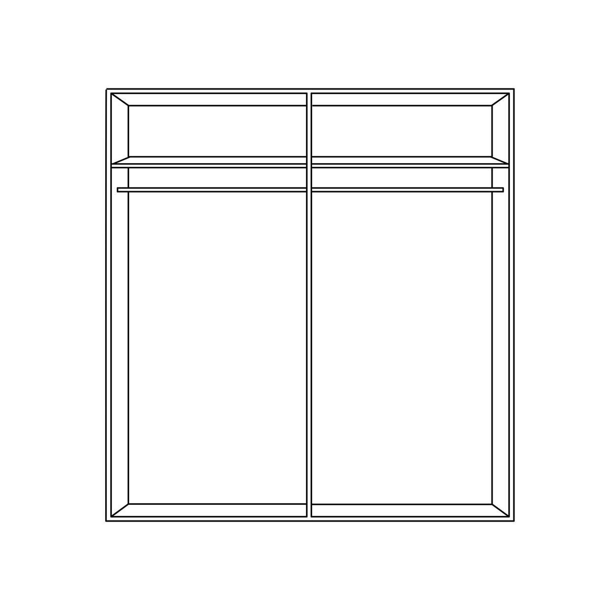 Kleiderschrank Quadra Grau Dunkelgrau - Dunkelgrau/Grau, KONVENTIONELL, Glas/Holzwerkstoff (181/210/54cm) - Rauch Möbel