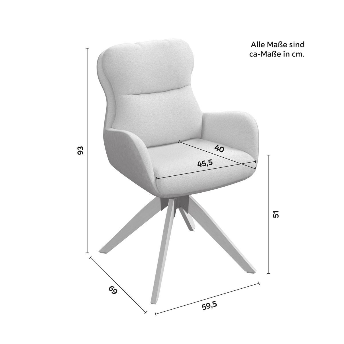 Židle s podrúčkami Neelia, šedobéžová - šedobéžová/přírodní barvy, Moderní, kov/dřevo (59,5/93/69cm) - Bessagi Home