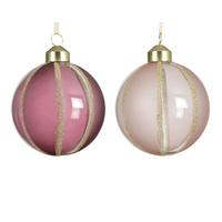 Vianočná guľa BELLE - ružová/béžová, Basics (8,00/8,00cm)