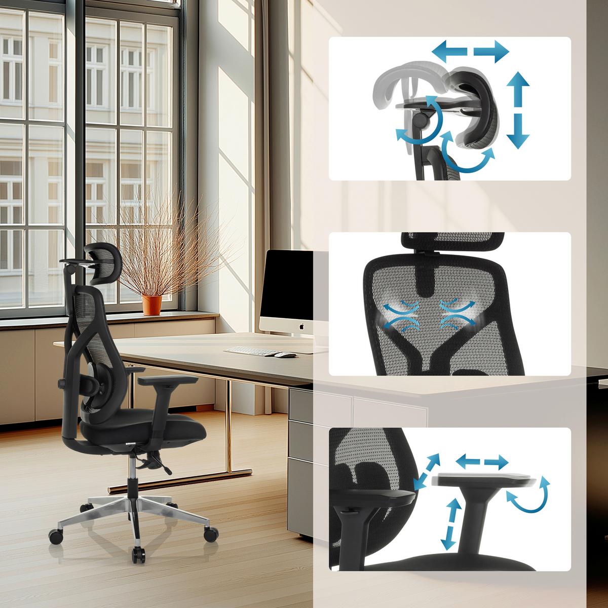 Drehstuhl Cassilis B Schwarz B: 70 Cm - Silberfarben/Schwarz, MODERN, Kunststoff/Textil (70/123 - 146/65cm) - MID.YOU