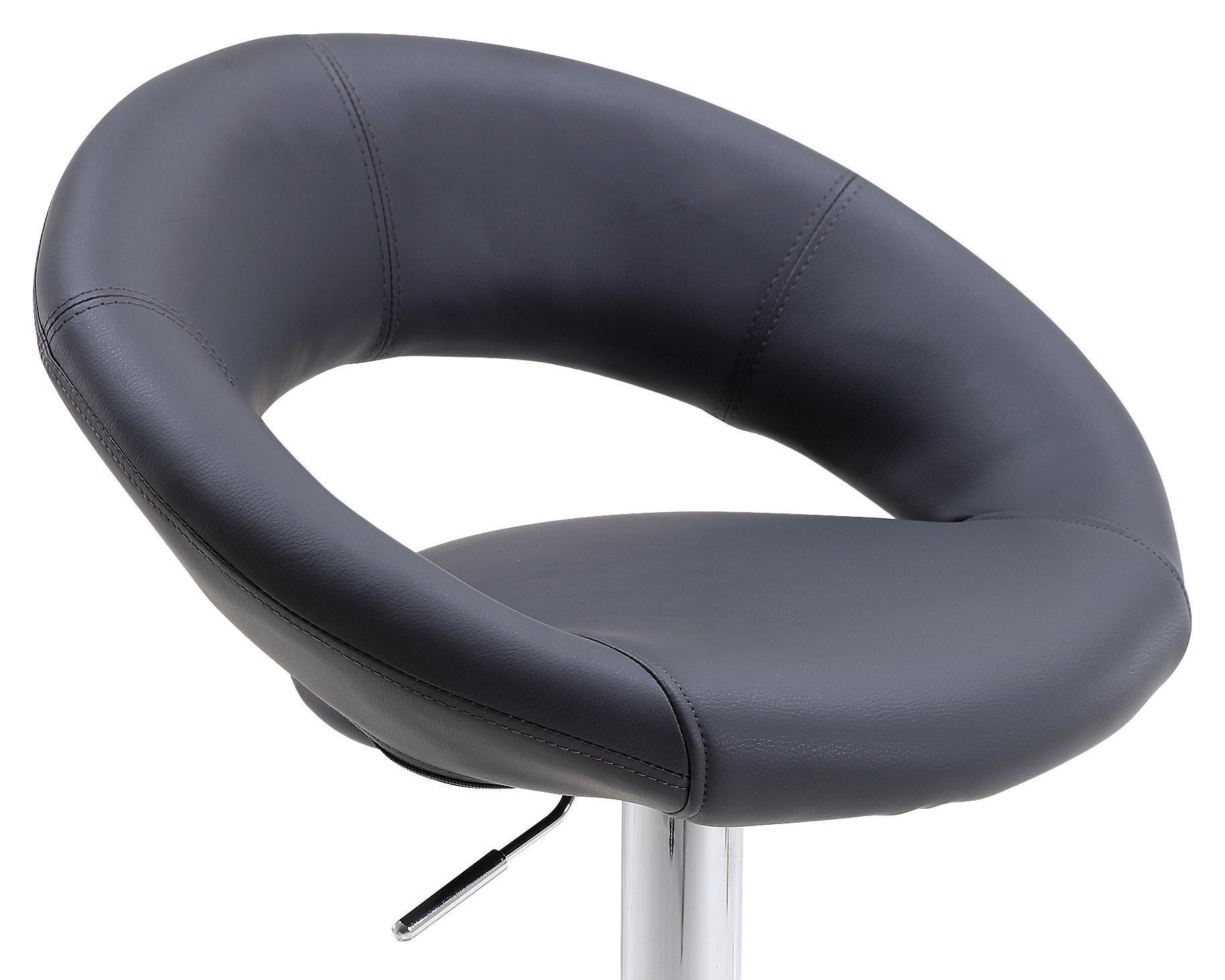 Barhocker SCOTT Lederlook grau & Chrom