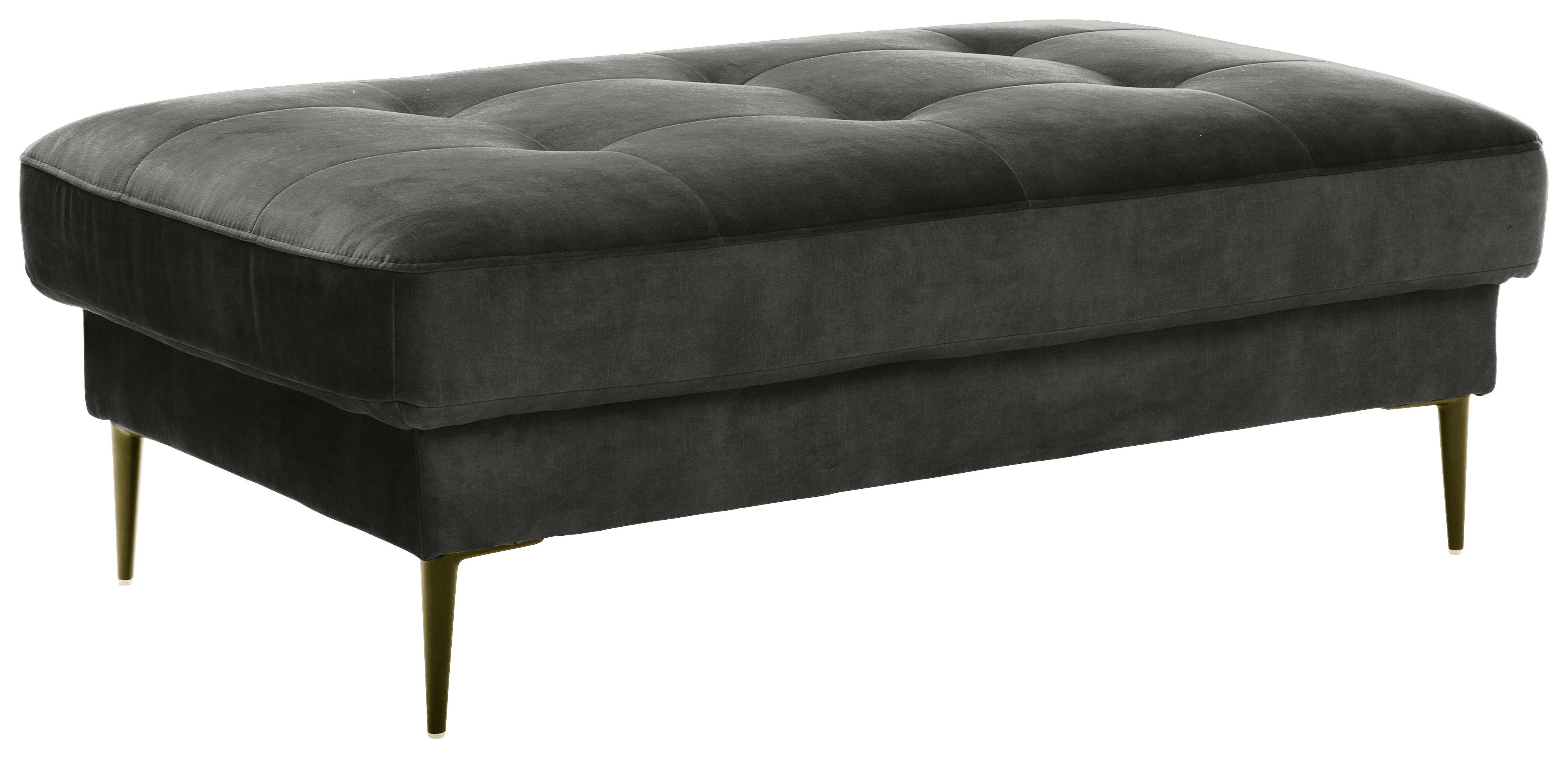 Hocker Luzi - Anthrazit/Schwarz, MODERN, Textil (125/42/72cm) - Trendmanufaktur