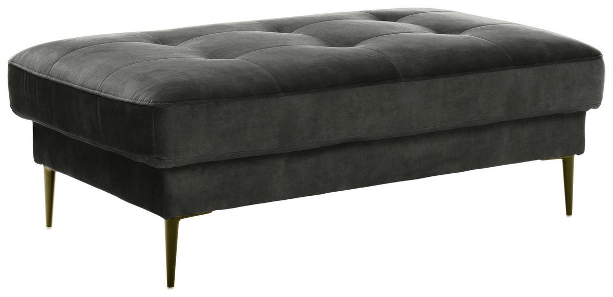 Hocker Luzi - Anthrazit/Schwarz, MODERN, Textil (125/42/72cm) - Trendmanufaktur