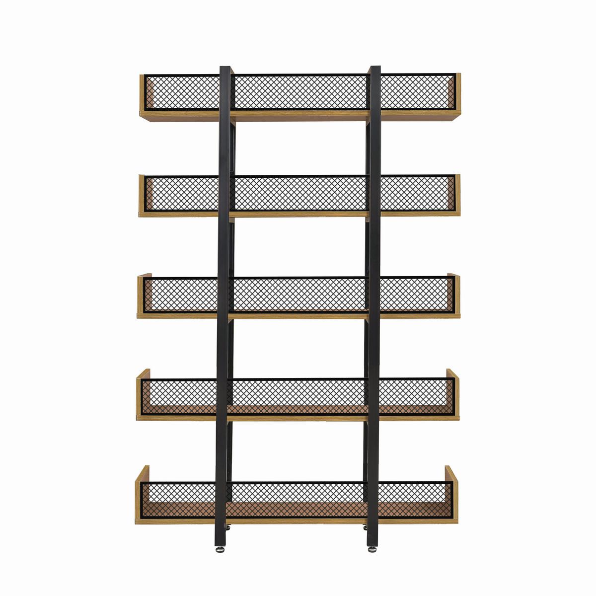 Regal Naturfarben/schwarz B: 120 Cm - Schwarz/Naturfarben, Design, Holzwerkstoff/Metall (120/180/30cm) - Livetastic