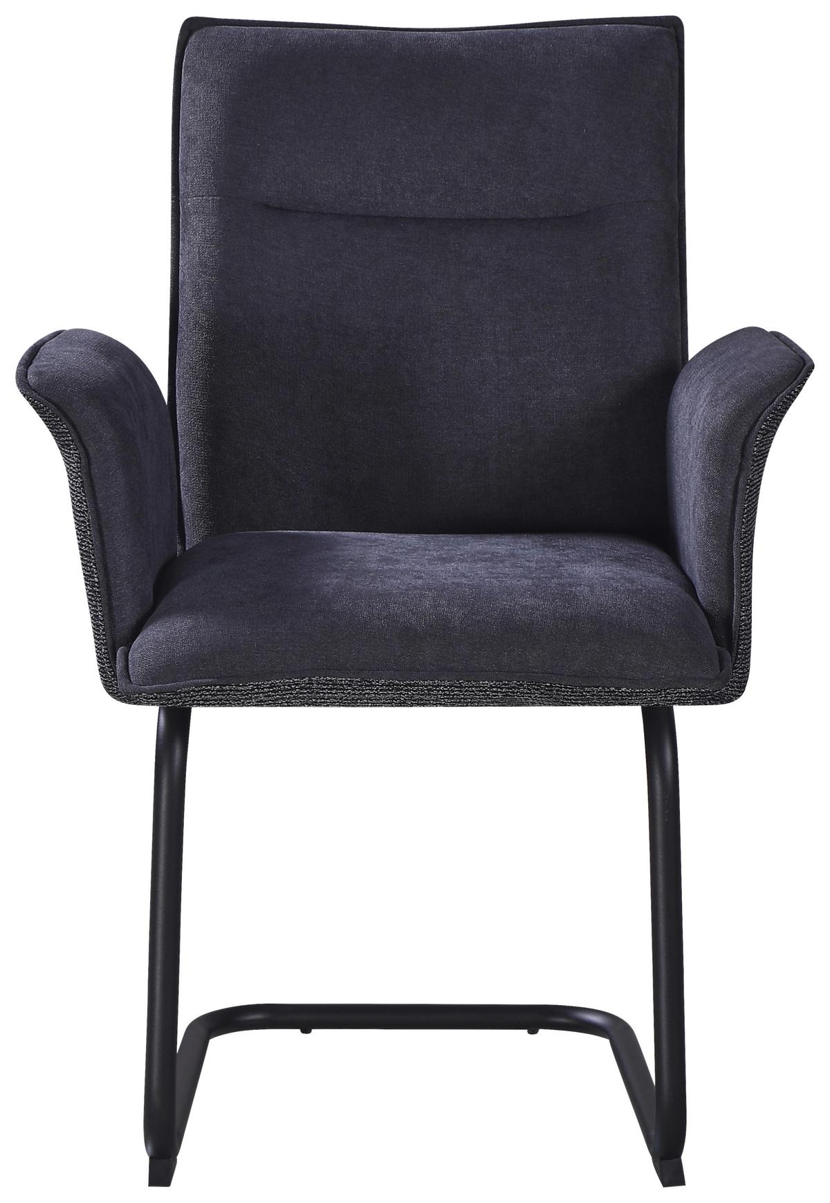 ŽIDLE S PODRUČKAMI NOVA - šedá/černá, Moderní, kov/textil (63/90/61cm) - Premium Living