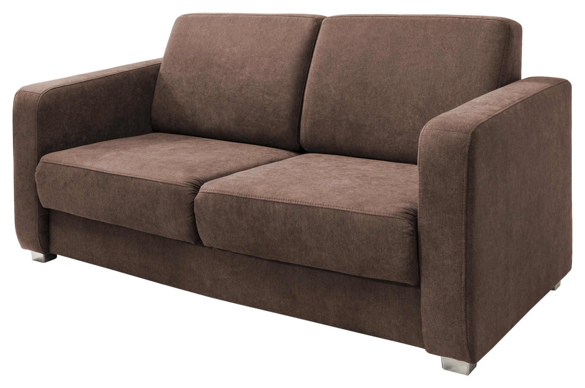 Schlafsofa Mia Braun B: 159 cm - Chromfarben/Braun, Design, Textil (159/88/87cm) - Livetastic
