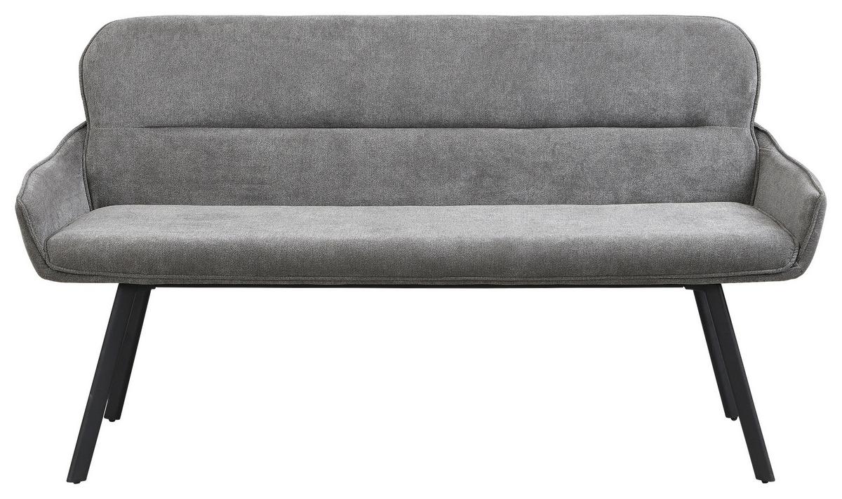 Sitzbank Rico - Dunkelgrau/Schwarz, MODERN, Textil/Metall (140/90/62cm) - MID.YOU