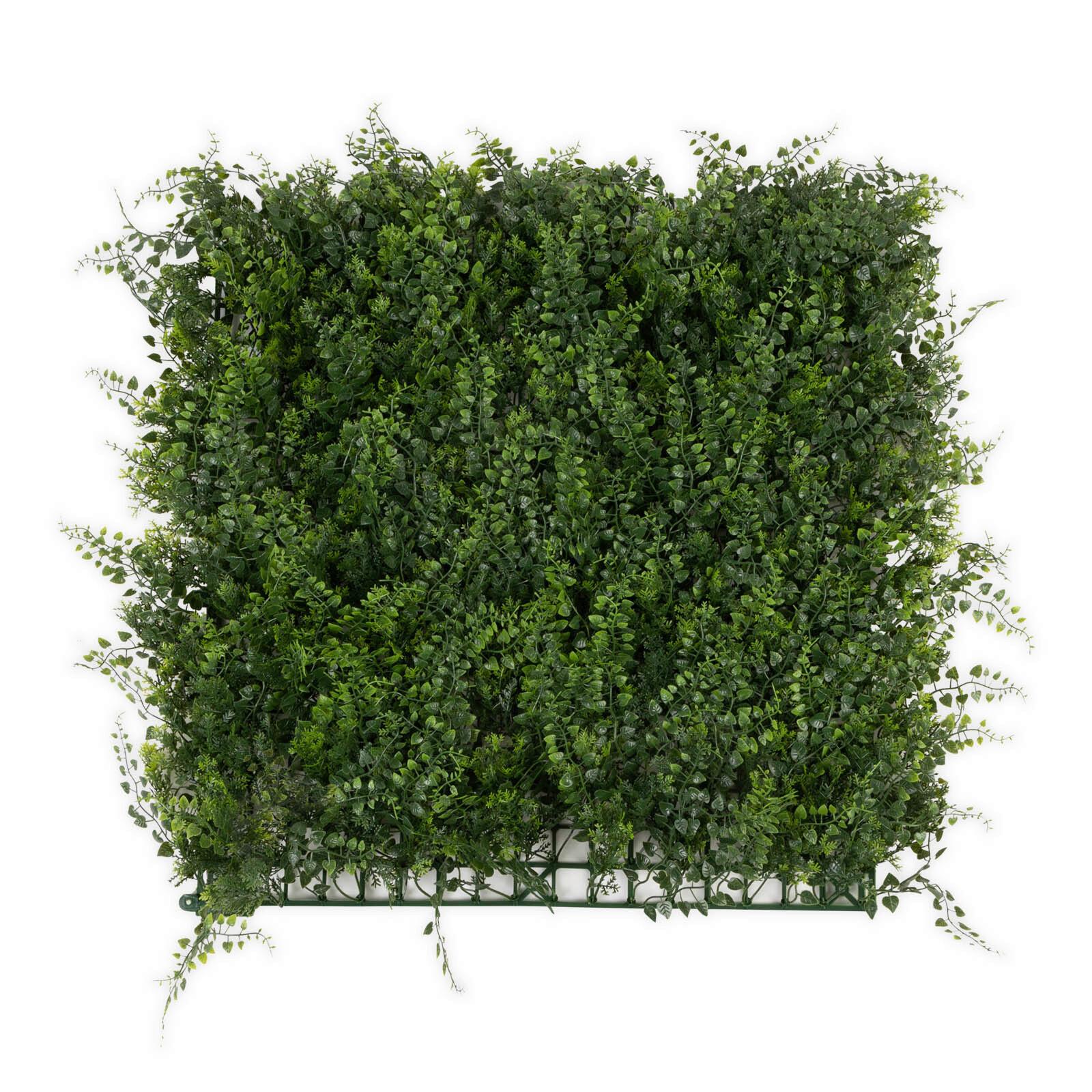 Wandverkleidung Kunspflanze - Dunkelgrün/Jadegrün, Trend, Kunststoff (50/50cm) - FloorDirekt
